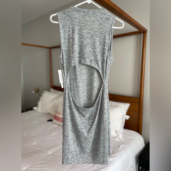 Theo & Spence NWT Size L Heather Gray cutout-back dress - Picture 2 of 4